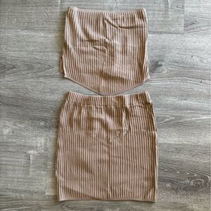 Nude Ribbed Co Ord Set